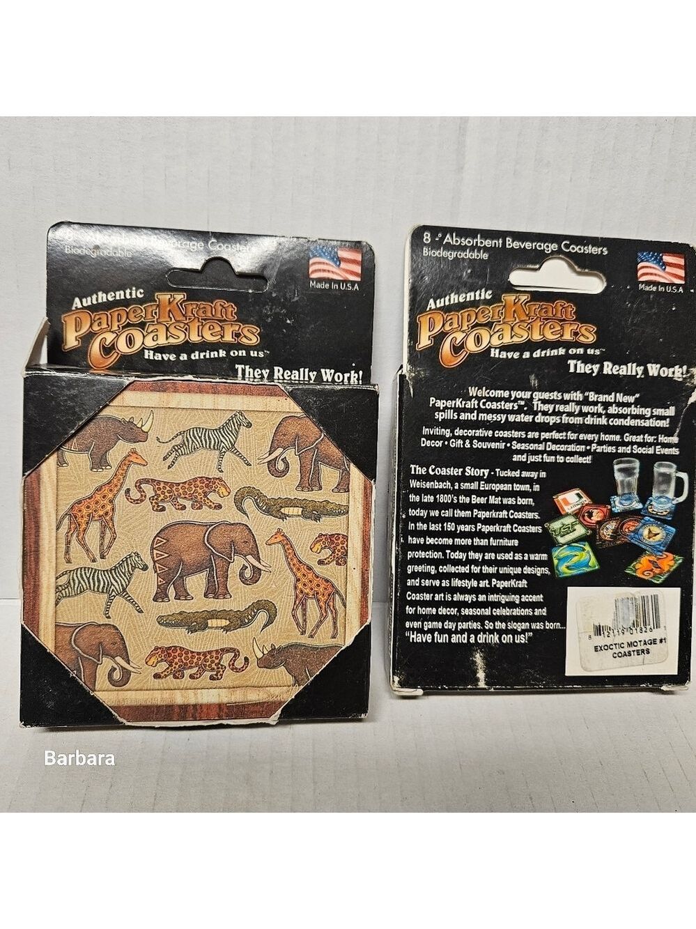 Vintage PaperCraft Animal Print 2 Pack Coasters